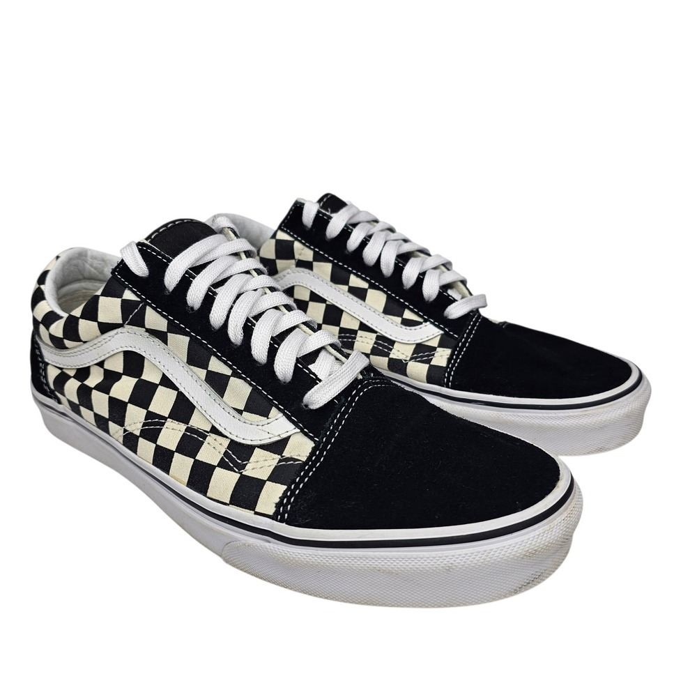 Vans Old Skool Men 11 Black Checkerboard Sneakers Low Top Skate Shoes